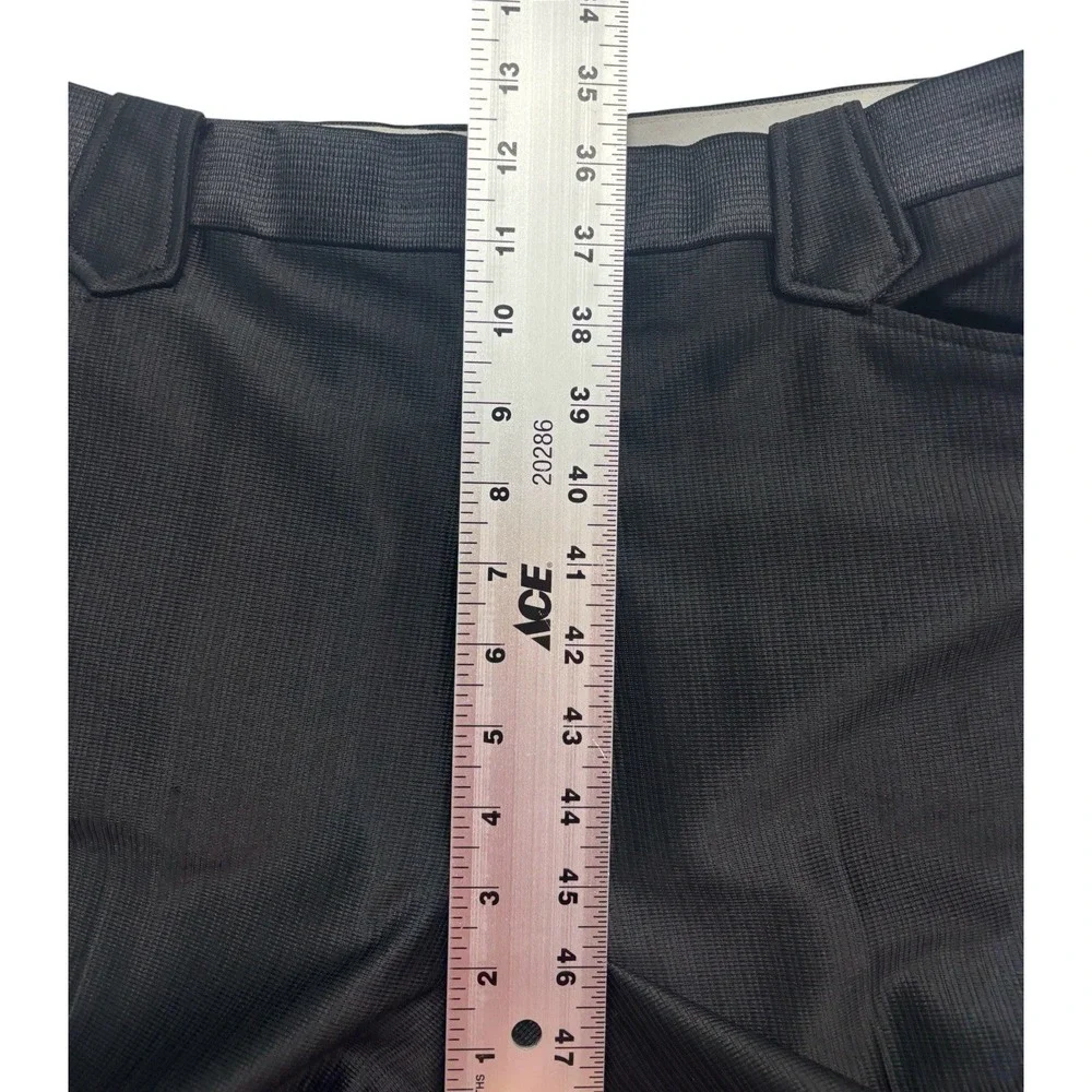 vtg Black Western Pants 34x28 Trousers Bootcut Knit Flat Front Cowboy Pearl Snap